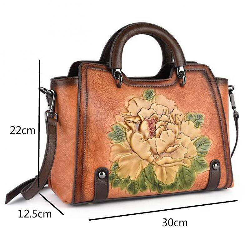 Vegetable Tanned Leather Retro Handbag Fashion Portable Diagonal