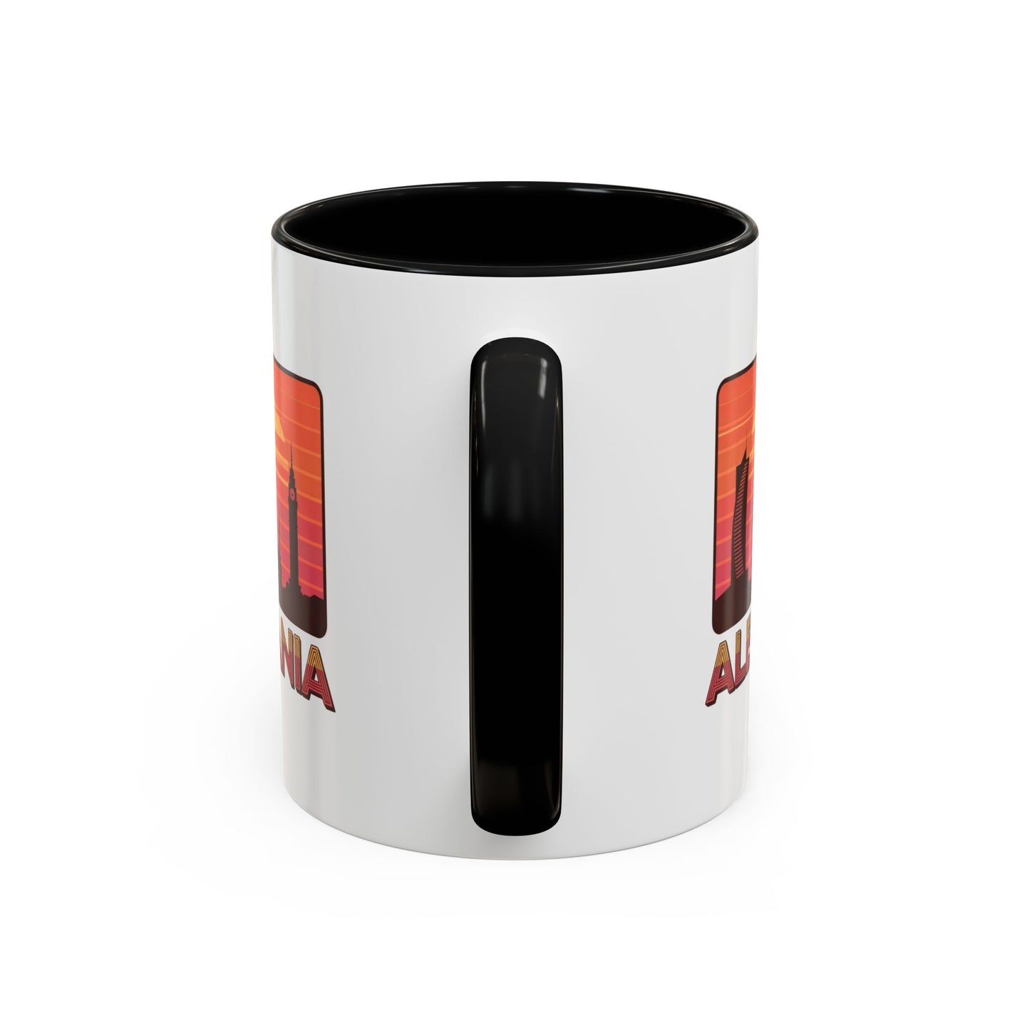 Albania Sunrise Accent Coffee Mug | Retro Travel Mug | Gift for Coffee Lovers | Unique Home Decor | Custom Souvenir for Albania Enthusiasts