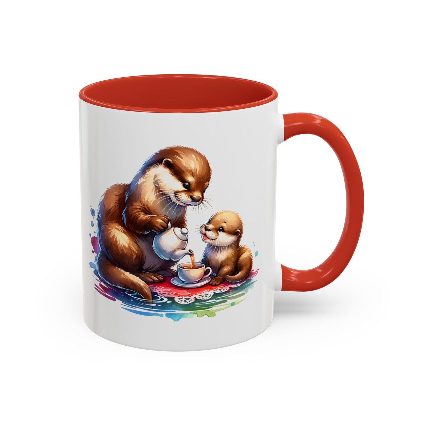 Cute Otter Family Coffee Mug | Animal Lover Gift, Holiday Mug, Tea Cup, Kid's Birthday, Home Decor