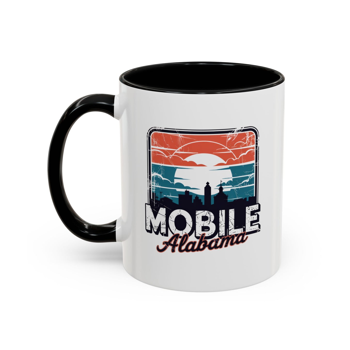 Mobile Alabama Sunset Accent Coffee Mug – Perfect Gift for Travelers, Coffee Lovers, Souvenir, Home Decor, Unique Mug