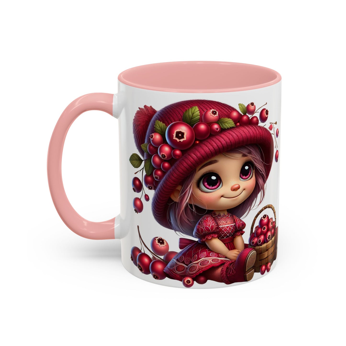 Whimsical Berry Girl Coffee Mug - Cute 11oz & 15oz Designs