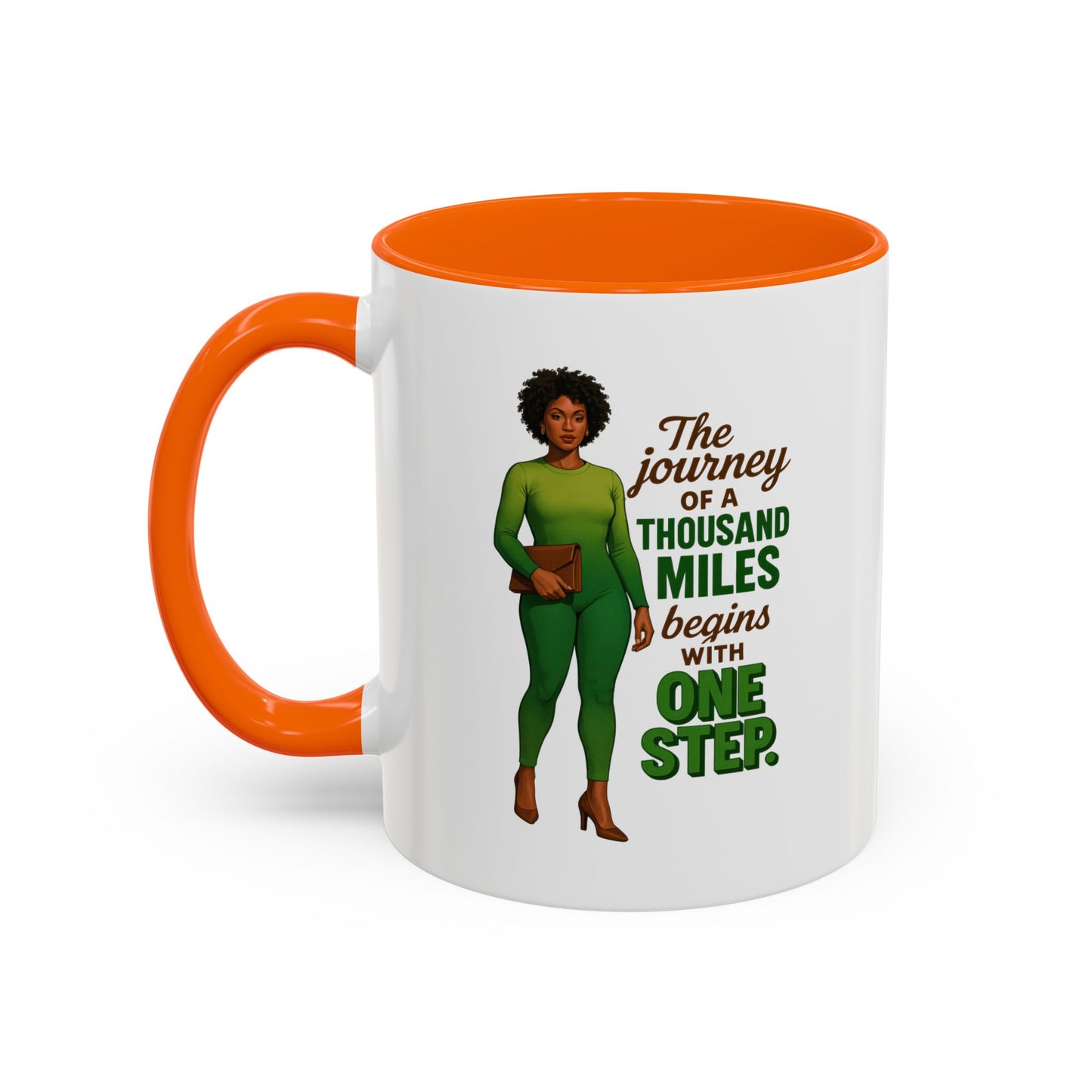 Inspirational Accent Coffee Mug - Motivational Quote Mug, Unique Gift for Her, Empowerment Coffee Cup, Coffee Lover's Gift, Tea Mug