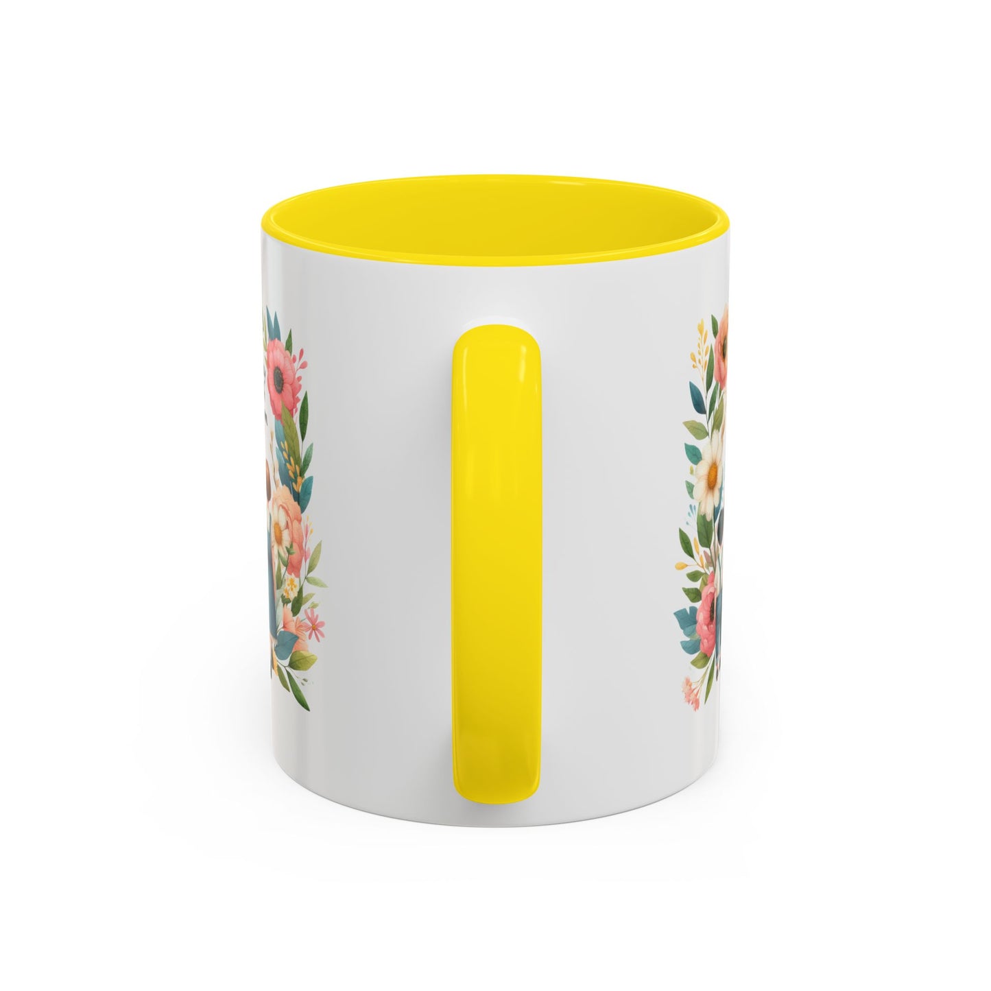 A Day with Mom Accent Coffee Mug - Floral Design, Gift for Mom, Mother's Day, Family Moments, Coffee Lover