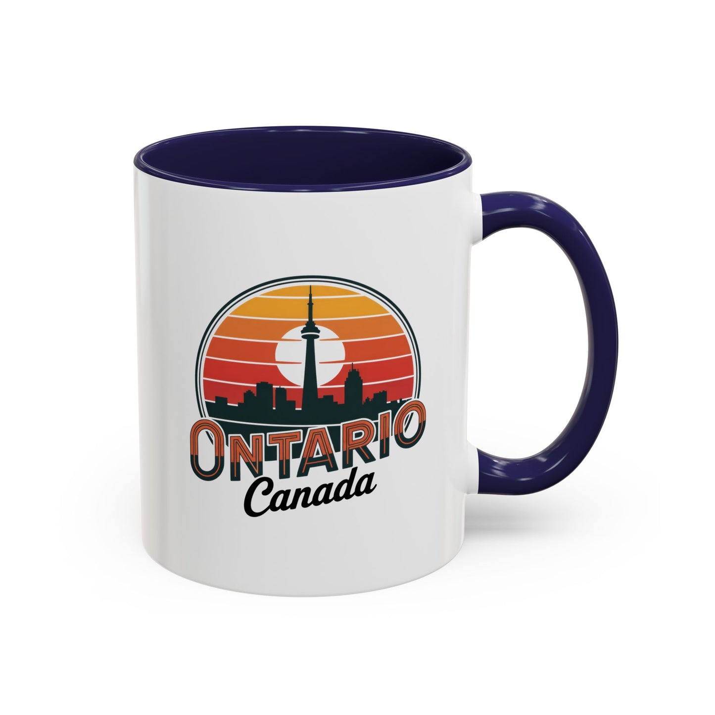 Ontario Skyline Accent Coffee Mug, Retro Travel Mug, Gift for Coffee Lovers, Ontario Souvenir, Unique Kitchen Decor
