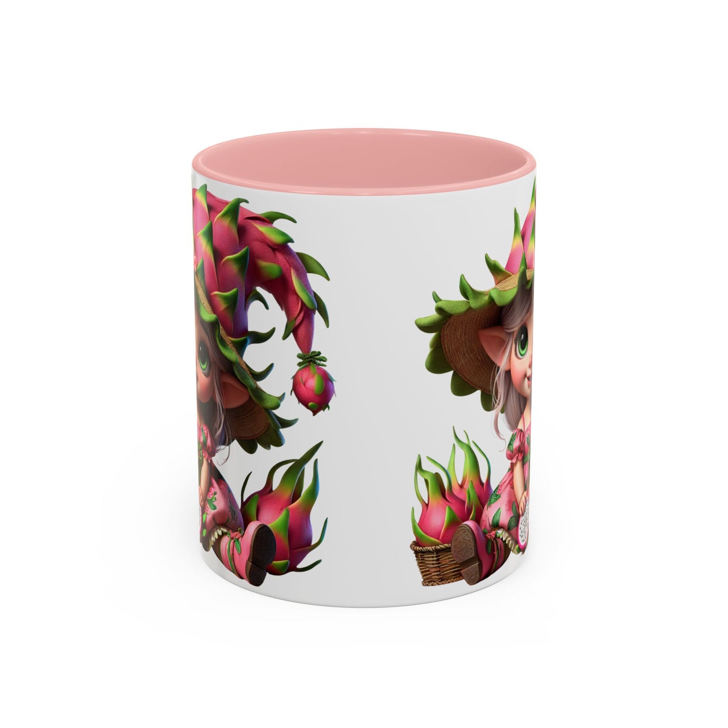 Whimsical Dragon Fruit Character Coffee Mug - Perfect for Plant Lovers & Fantasy Fans