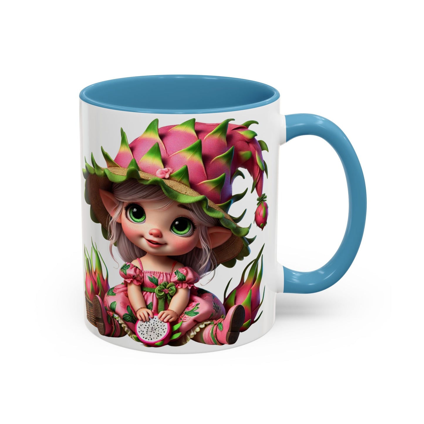 Whimsical Dragon Fruit Character Coffee Mug - Perfect for Plant Lovers & Fantasy Fans