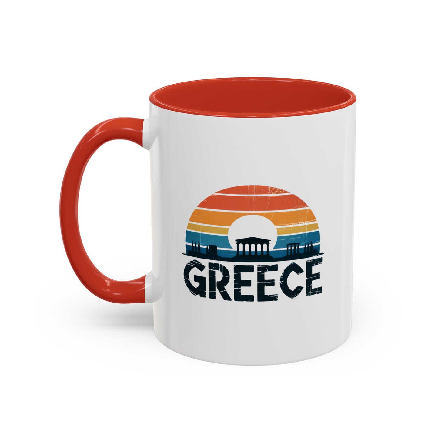 Greece Sunset Accent Coffee Mug - Perfect for Travel Lovers, Gifts for Her, Cozy Mornings, Summer Vibes, Greek Decor