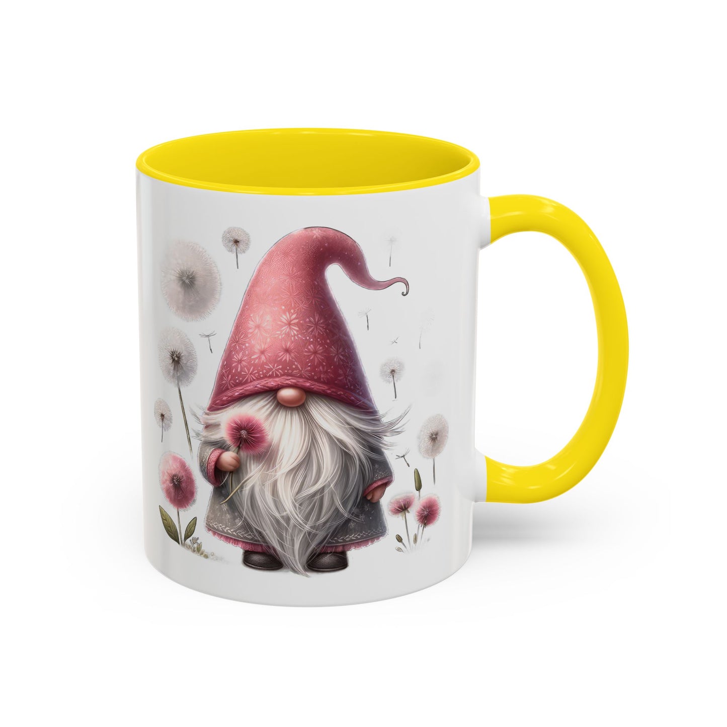 Whimsical Gnome Coffee Mug, Cute Coffee Cups for Home, Unique Gift for Gnome Lovers, Floral Gnome Mug for Birthdays, Spring Décor