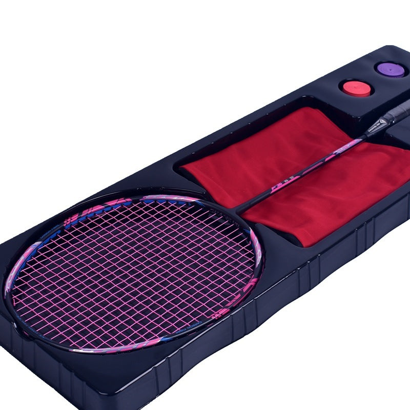 Offensive Badminton Racket With Secondary Reinforcement Of 32 Pounds Of Carbon Fiber