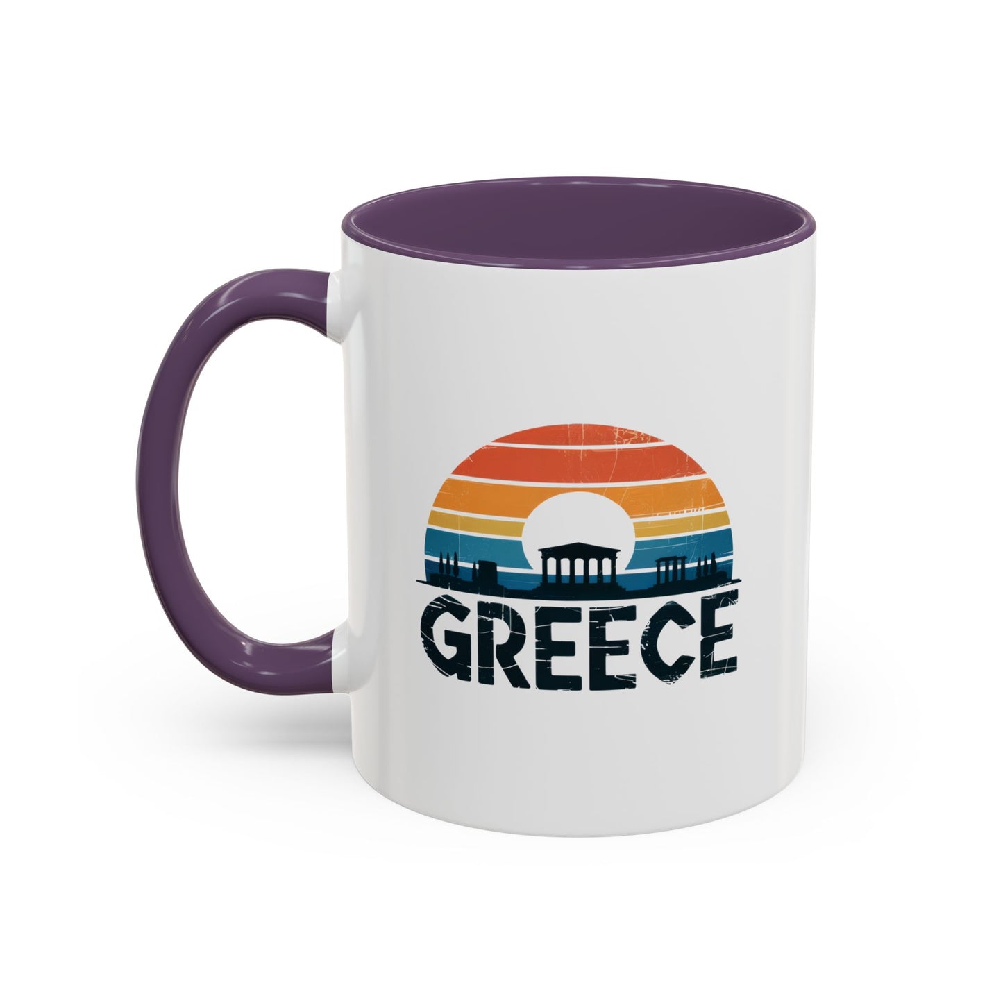 Greece Sunset Accent Coffee Mug - Perfect for Travel Lovers, Gifts for Her, Cozy Mornings, Summer Vibes, Greek Decor