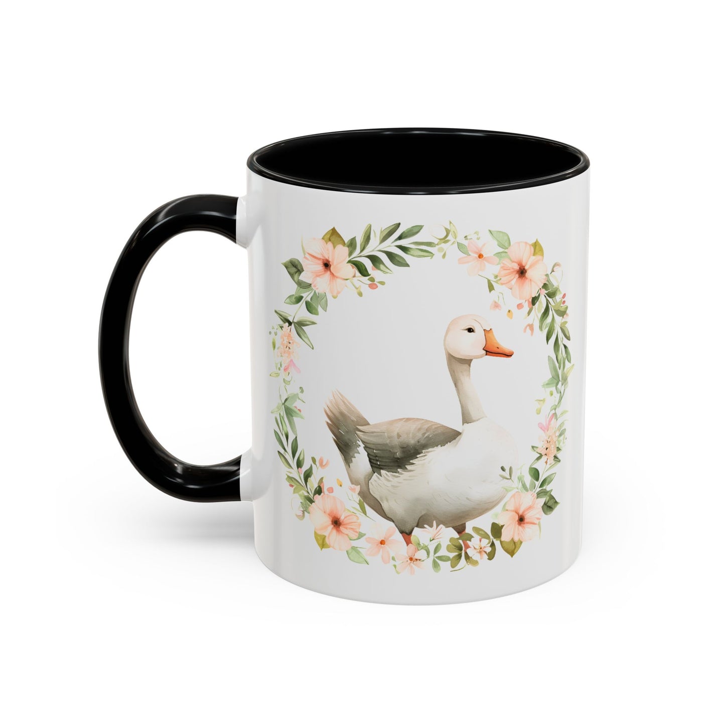 Floral Goose Accent Coffee Mug | Nature Lover Gift, Home Decor, Coffee Lover, Office Mug, Mother's Day Gift