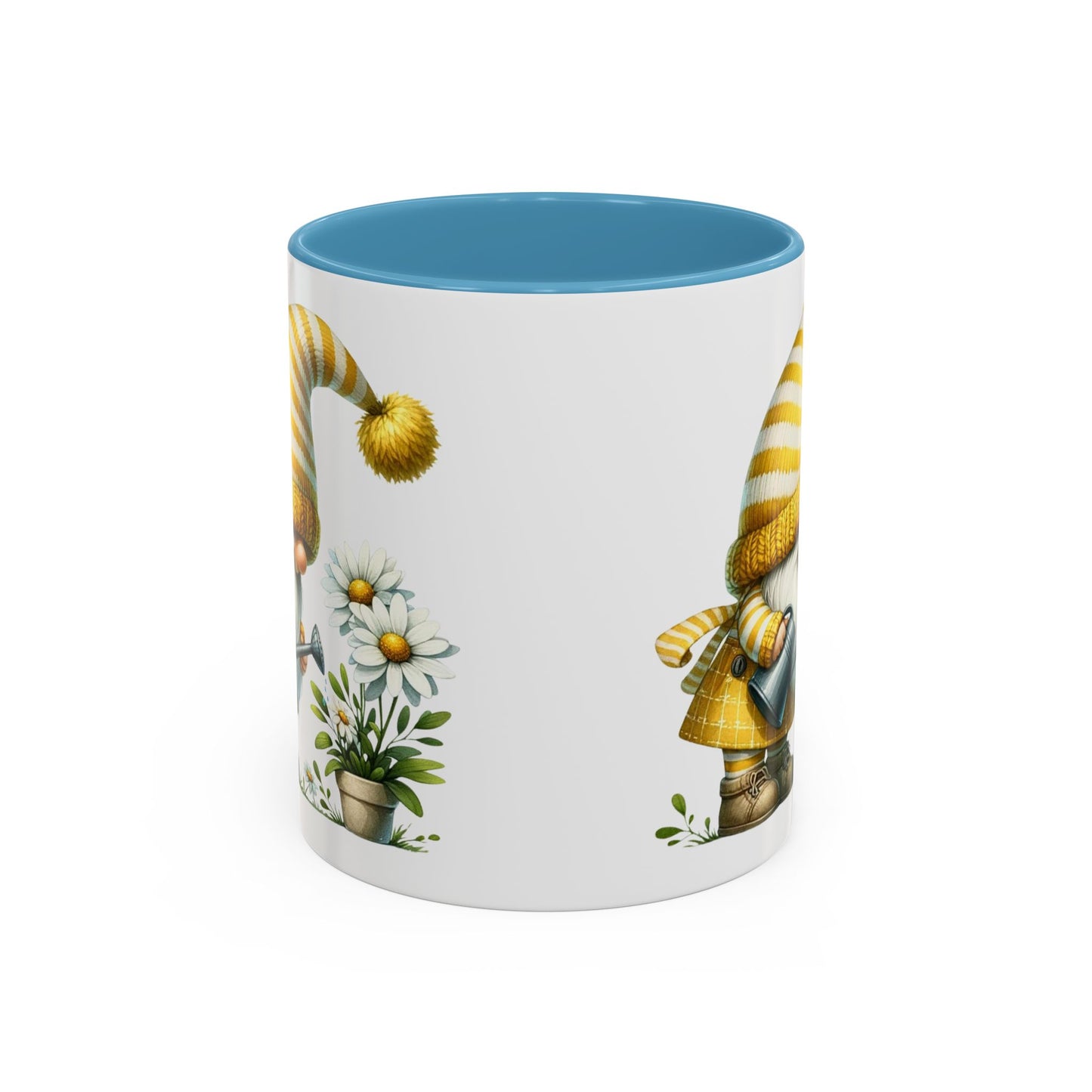 Charming Gnome Accent Coffee Mug, Cute Nature Decor, Garden Lover Gift, Springtime Coffee Cup, Whimsical Kitchenware