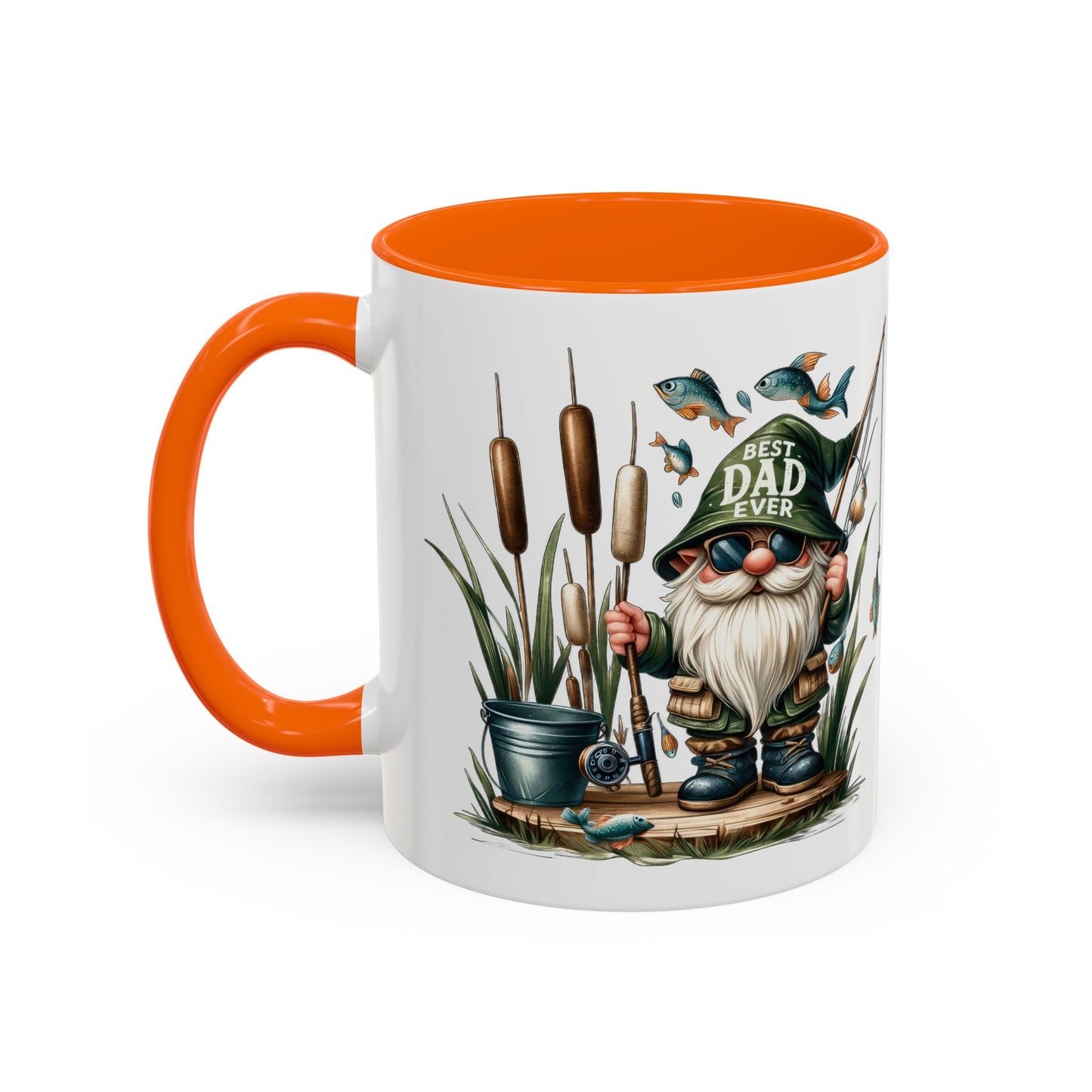 Fishing Gnome Coffee Mug, Best Dad Ever, Father's Day Gift, Dad's Mug, Gnome Decor, Outdoor Lover's Cup