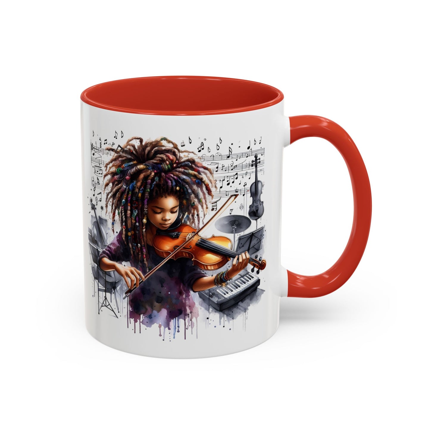 Musical Accent Coffee Mug, Music Lover Gift, Black and White Mug, Jazz Theme Mug, Artist Appreciation