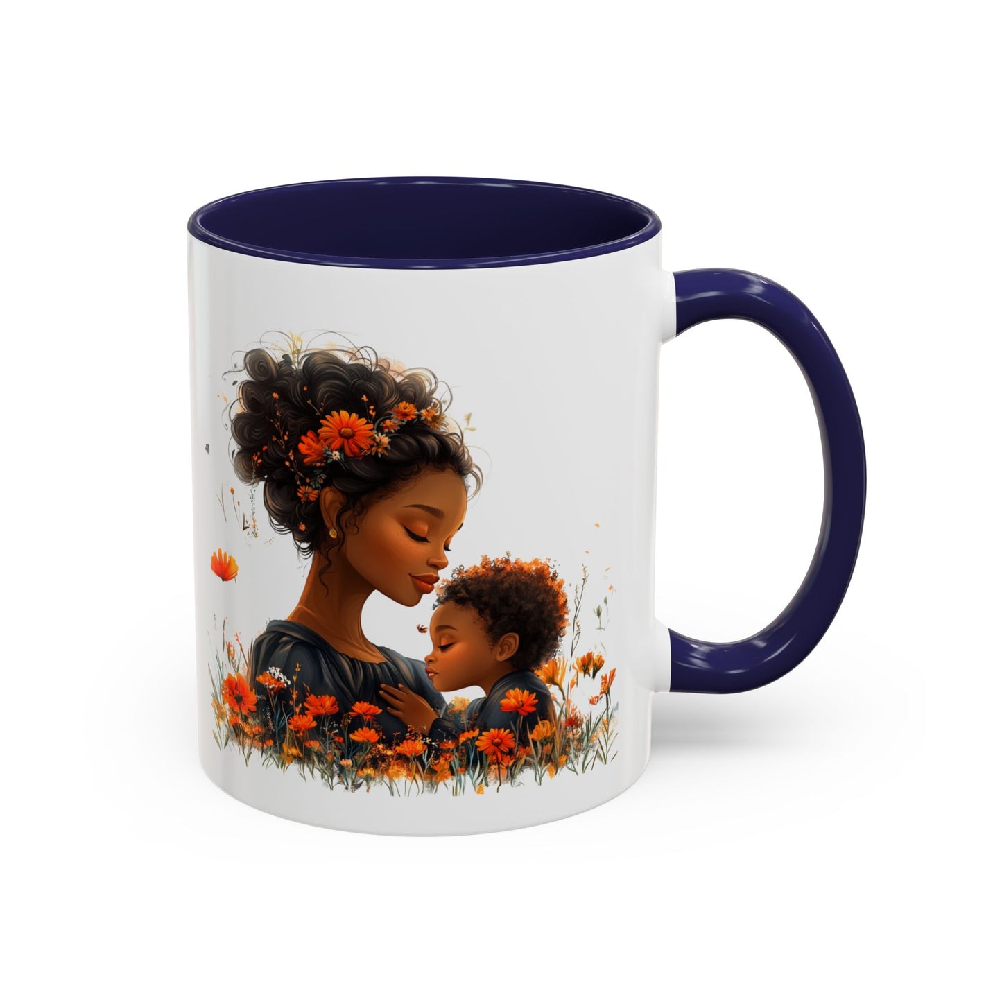 Floral Mom and Child Coffee Mug - Perfect Gift for Mother's Day, Family Moments, Tea Lover, Floral Decor, Kitchenware