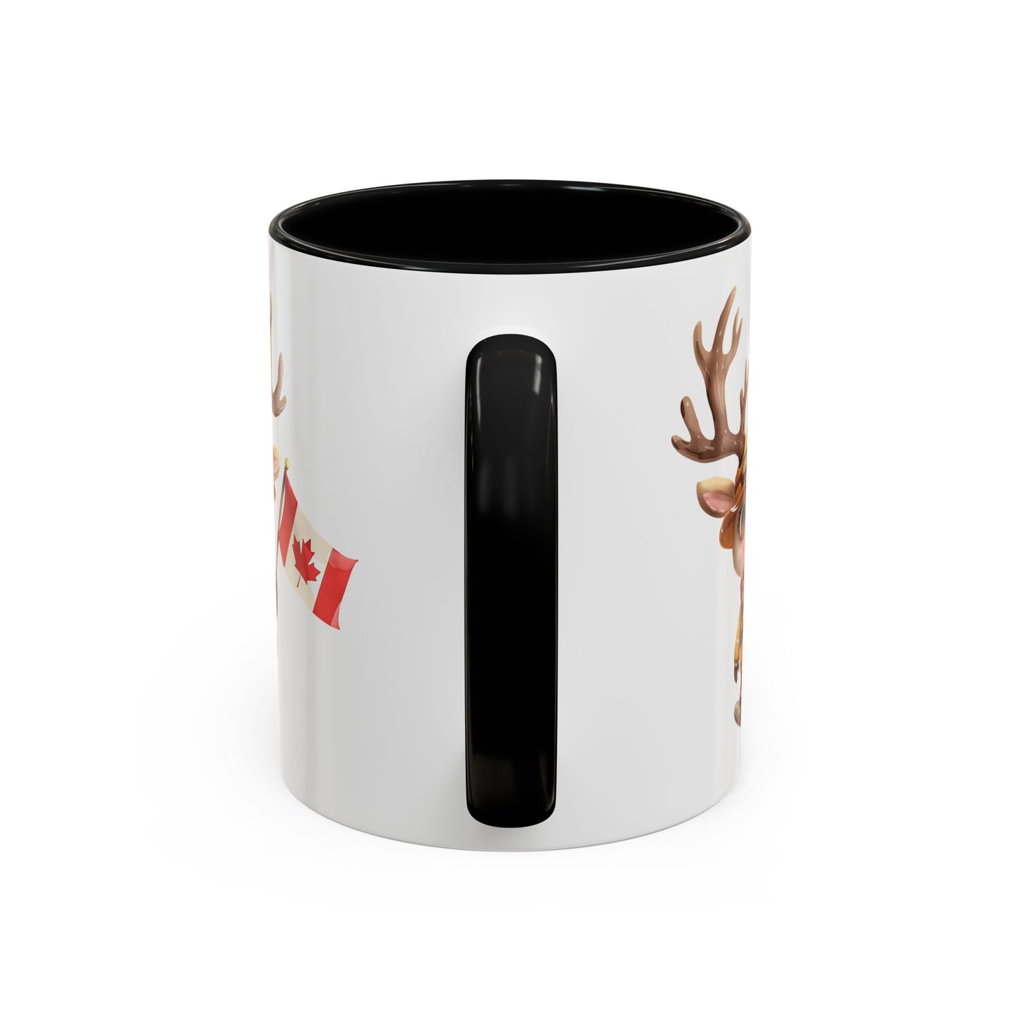 Cute Canadian Reindeer Mug, Accent Coffee Cup for Animal Lovers, Holiday Gift, Cute Kitchen Decor, Seasonal Drinkware