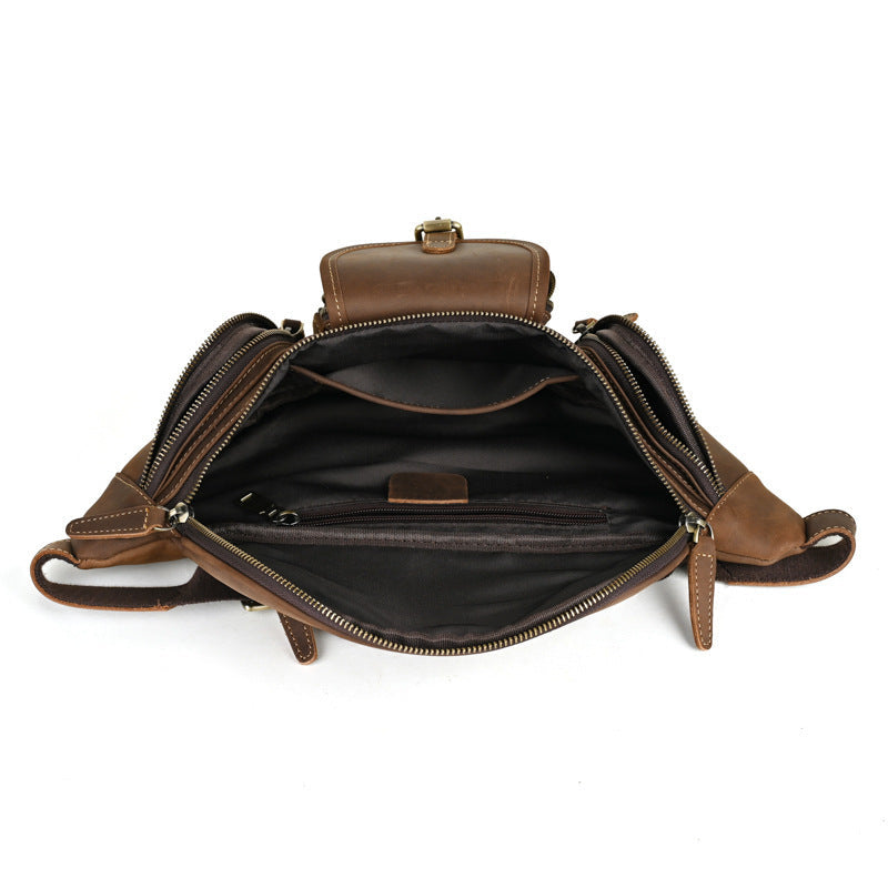 Ceinture en cuir, sac de poitrine décontracté multifonctionnel pour moto JFA UNIjuntos Entreprise