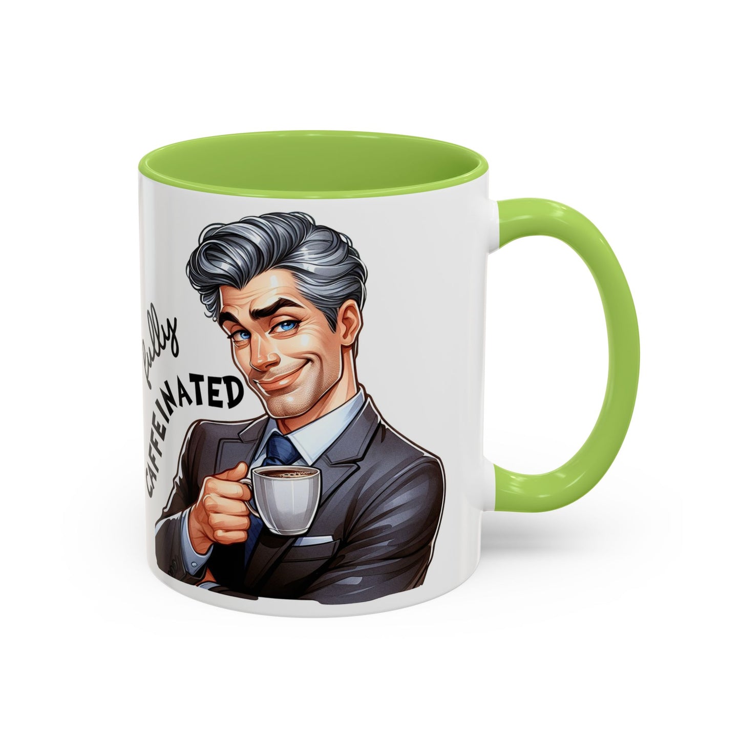 Caffeinated Accent Coffee Mug, Fun Gift for Coffee Lovers, Unique Mug for Home Office, Cool Drinkware for All Occasions!