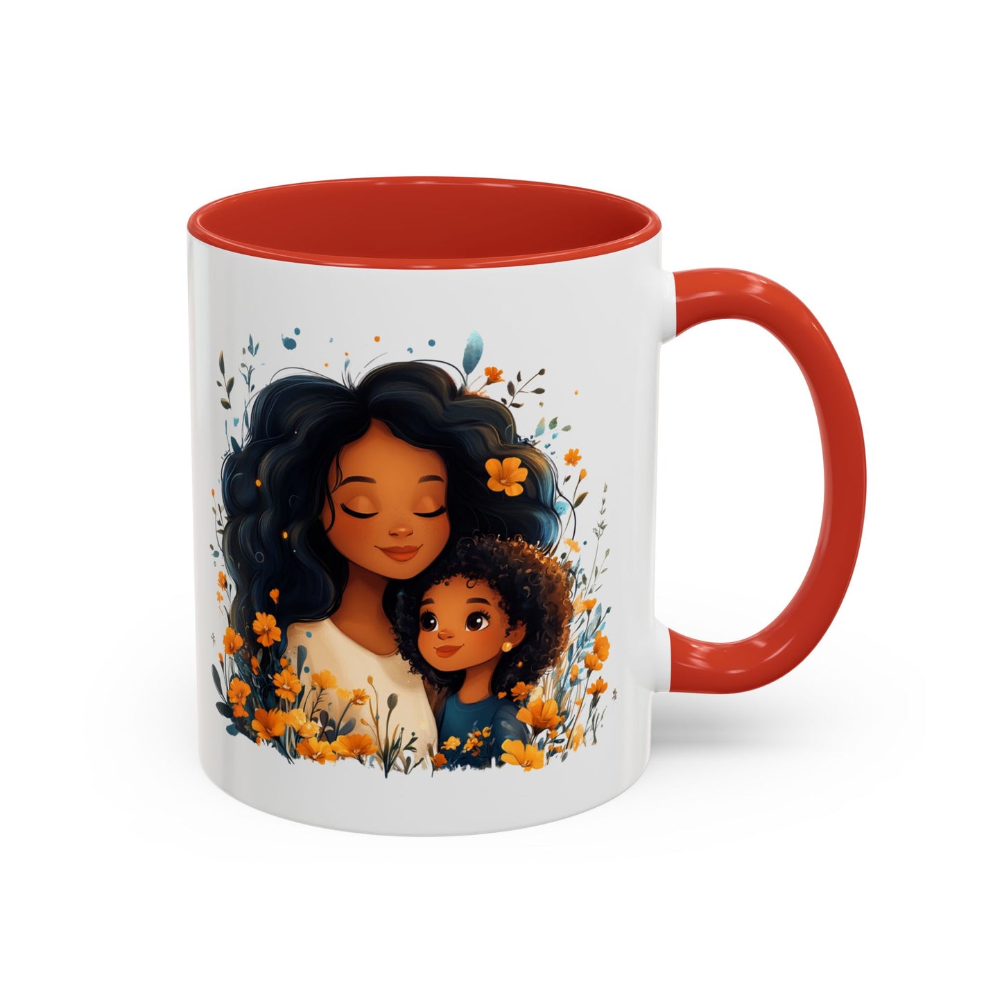 Floral Mom and Daughter Coffee Mug, Mother's Day Gift, Family Bonding, Tea Cup, Inspirational Mug, Cozy Drinkware