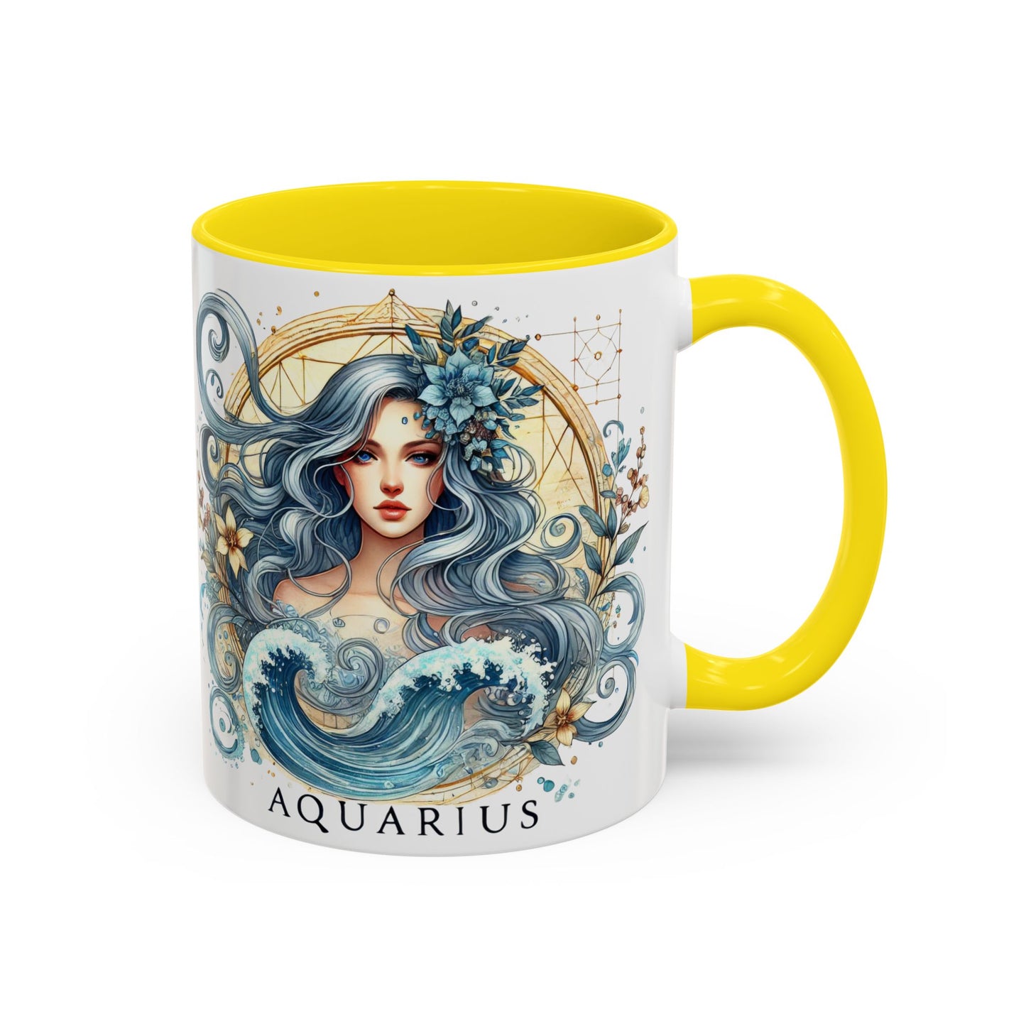 Astrological Aquarius Coffee Mug - Zodiac Sign Design, Perfect for Astrology Lovers