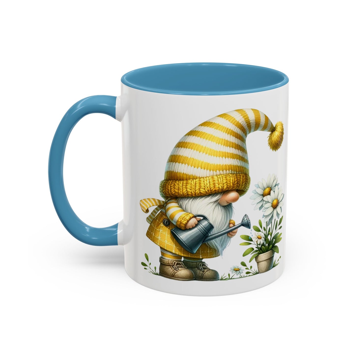 Charming Gnome Accent Coffee Mug, Cute Nature Decor, Garden Lover Gift, Springtime Coffee Cup, Whimsical Kitchenware