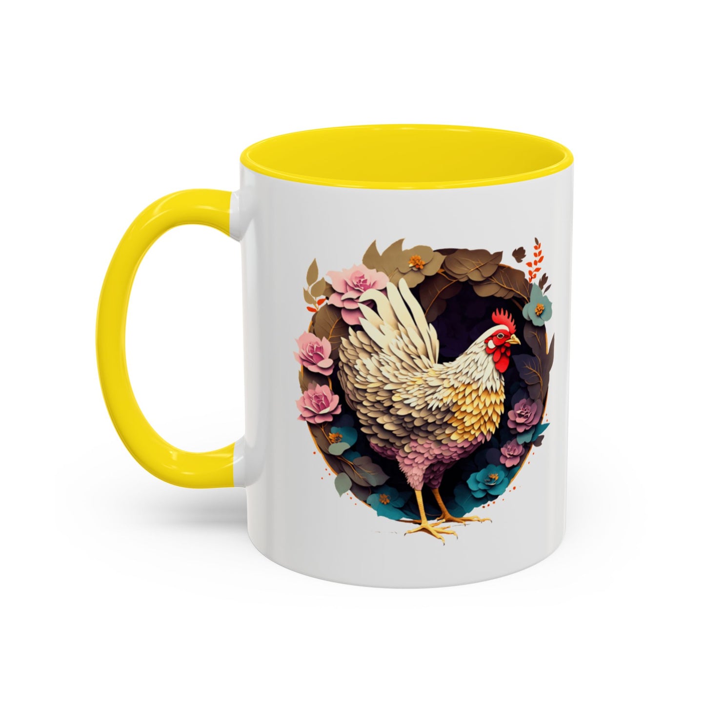 Charming Floral Chicken Coffee Mug - Perfect for Farmhouse Decor, Gift for Chicken Lovers, Tea, Hot Drinks, Home & Kitchen