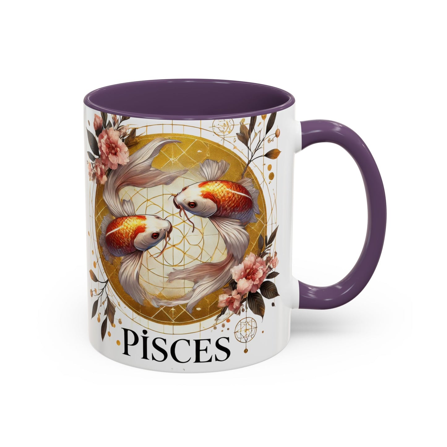 Pisces Goldfish Accent Coffee Mug – Zodiac Astrology Gift for Fish Lovers