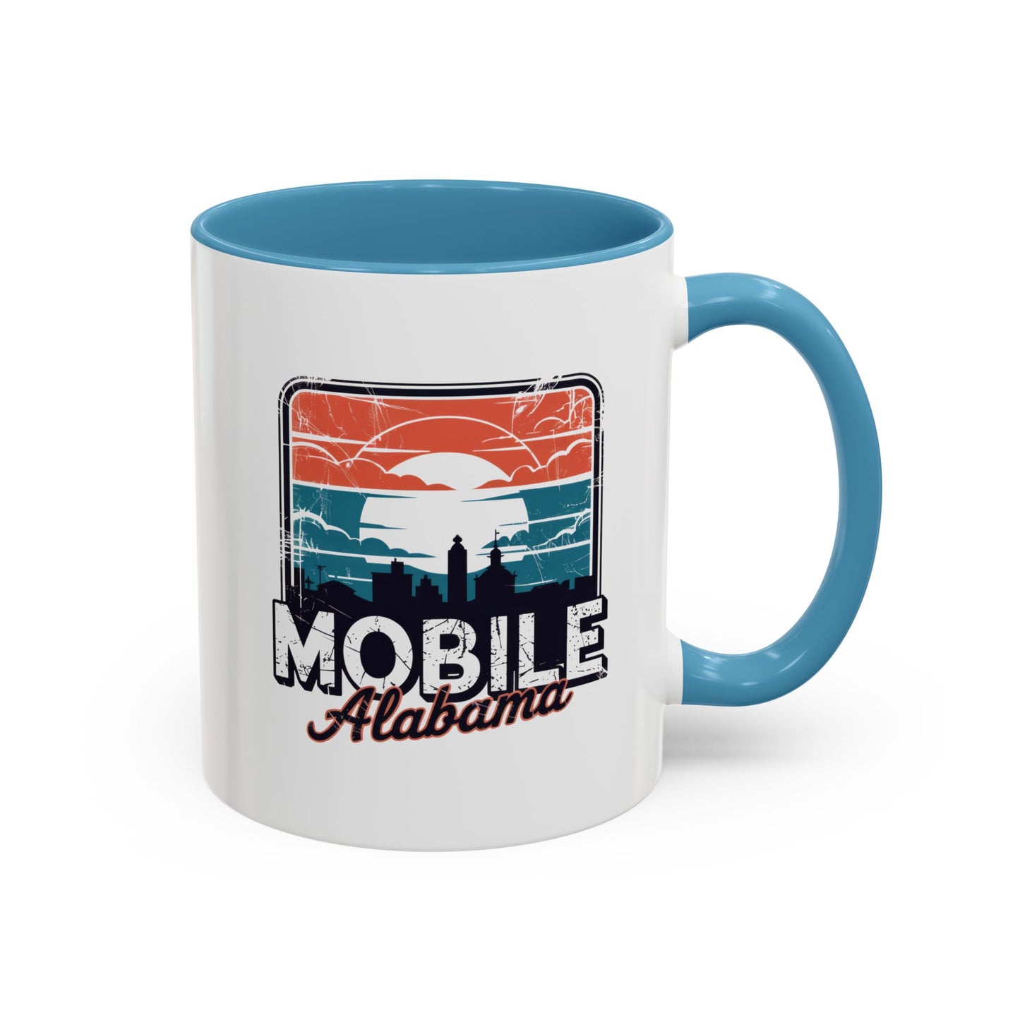 Mobile Alabama Sunset Accent Coffee Mug – Perfect Gift for Travelers, Coffee Lovers, Souvenir, Home Decor, Unique Mug