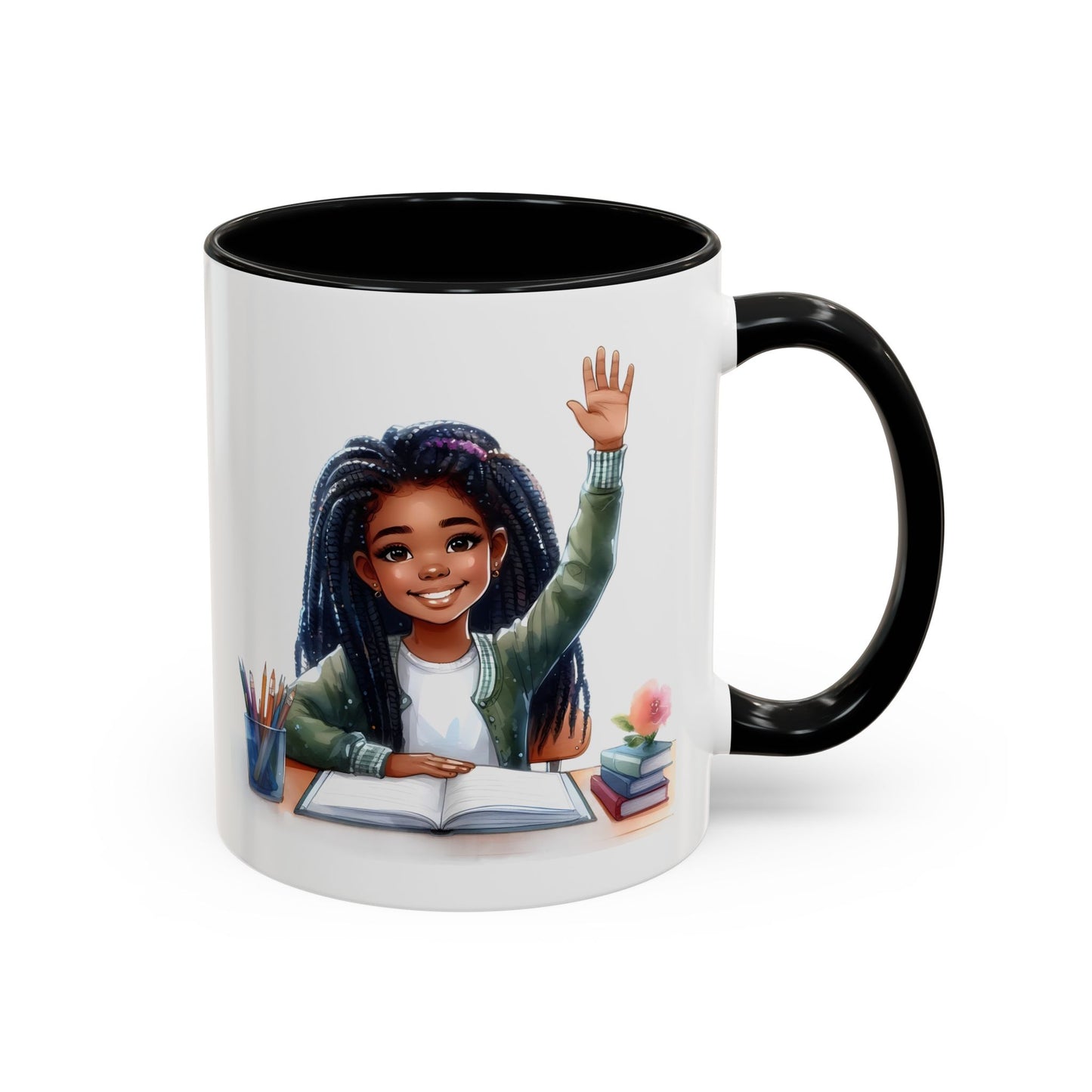 Charming Coffee Mug for Education Lovers, Black Accent Mug, Inspirational Teacher Gift, Cute School Mug, Study Buddy, Personalized [...]