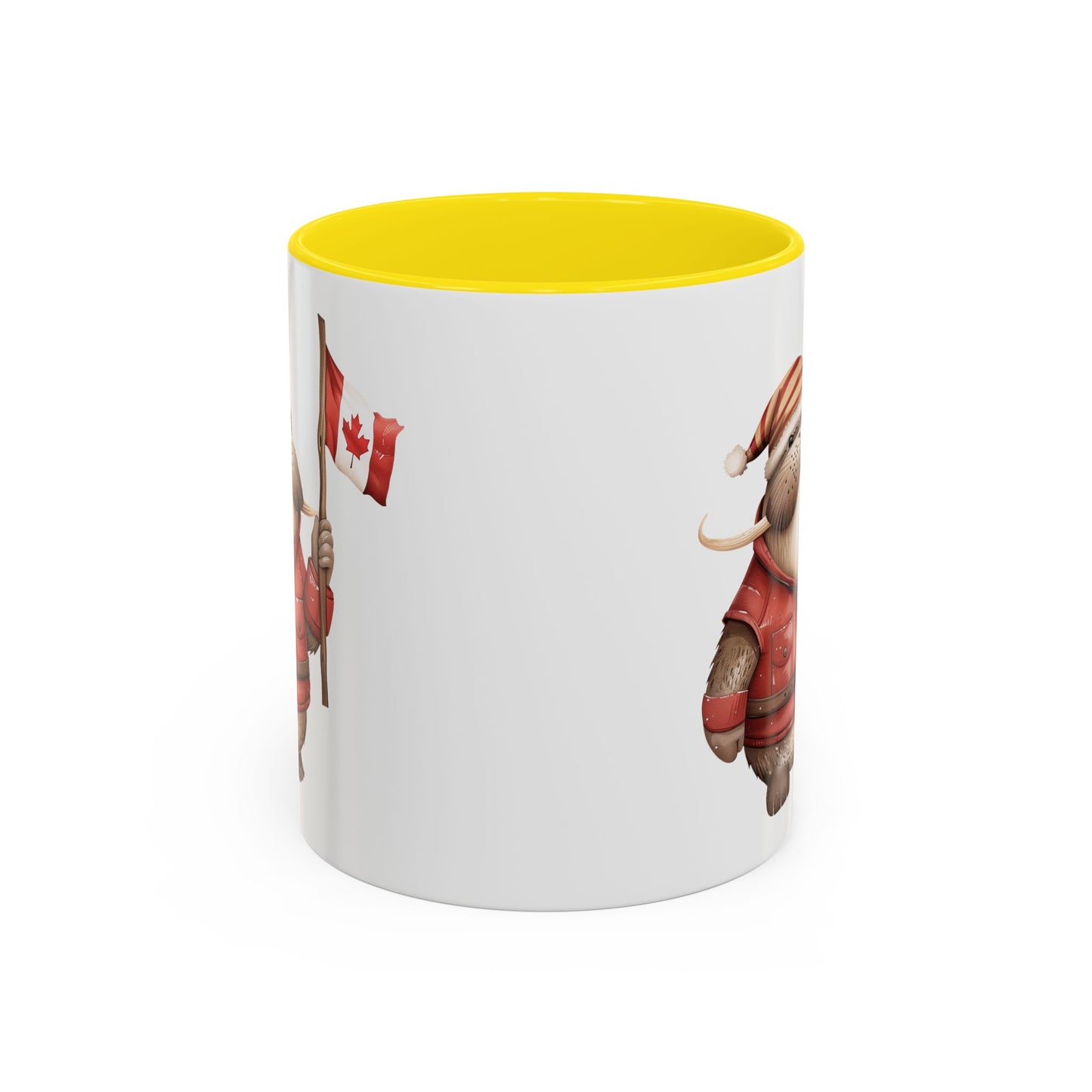 Canadian Holiday Accent Coffee Mug - Adorable Walrus with Flag, Gift for Canada Day, Cute Decor, Coffee Lover, Kitchen Accessory