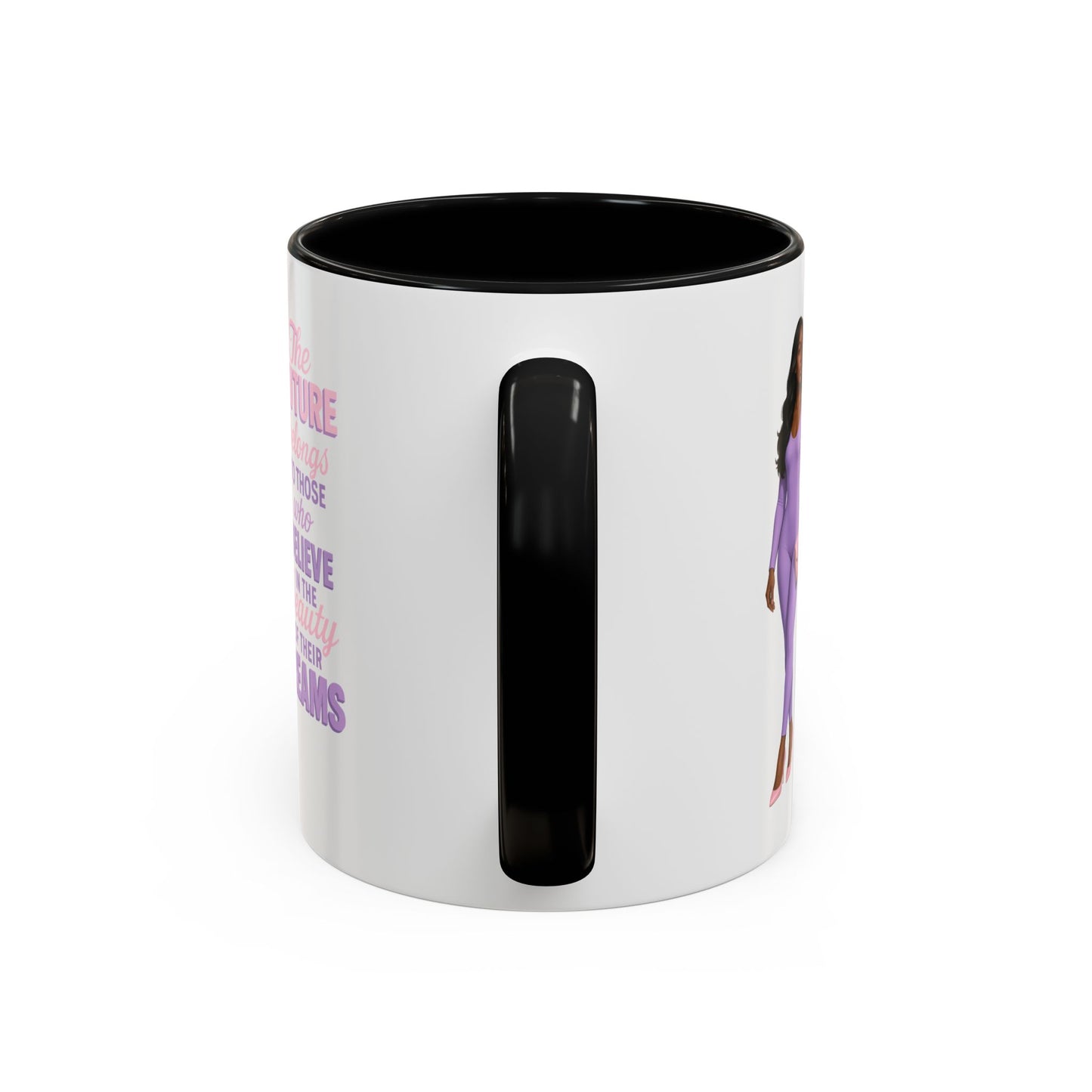 Inspirational Accent Coffee Mug - Motivational Gift for Dreamers, Home Office Decor, Encouragement Gift, Quote Cup