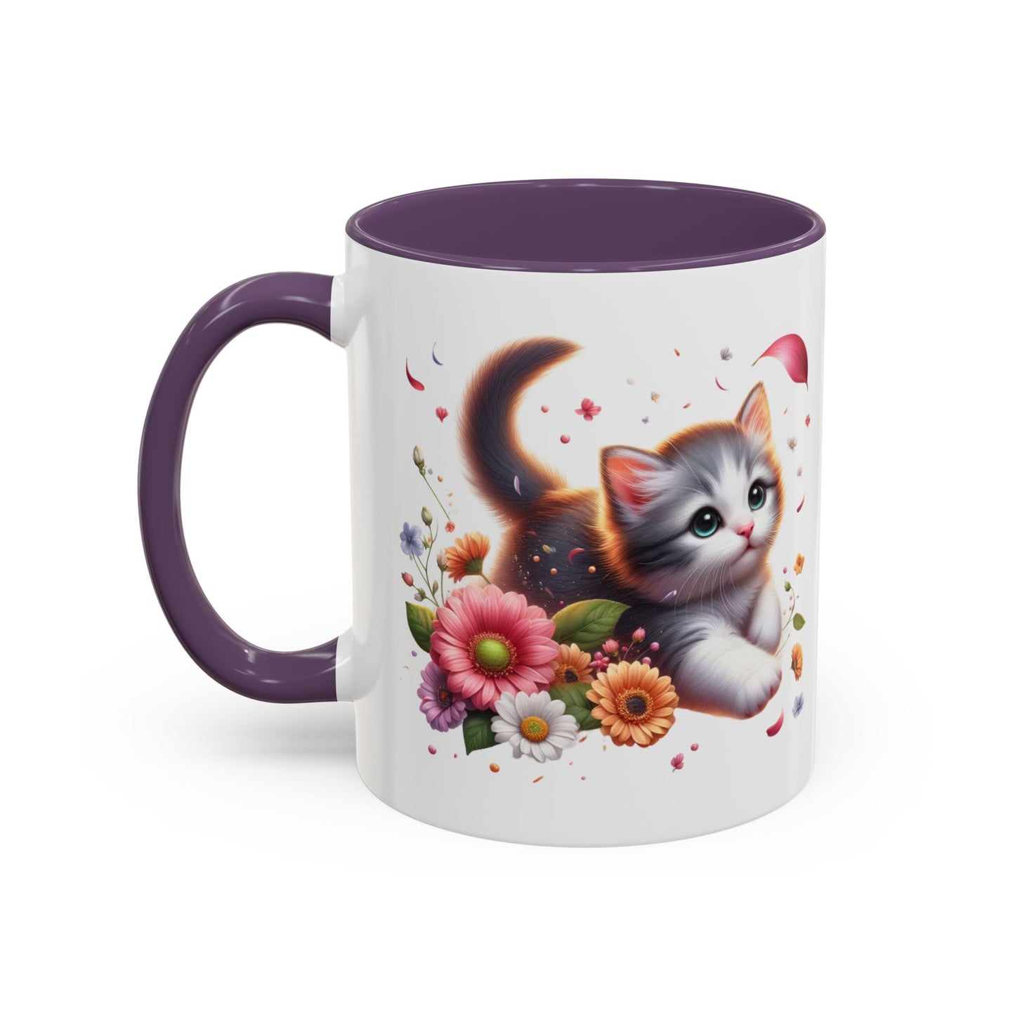 Whimsical Cat Coffee Mug | Cute Pet Lovers Gift | Floral Design | 11 & 15oz | Perfect for Birthdays, Anniversaries, Cat Enthusiasts