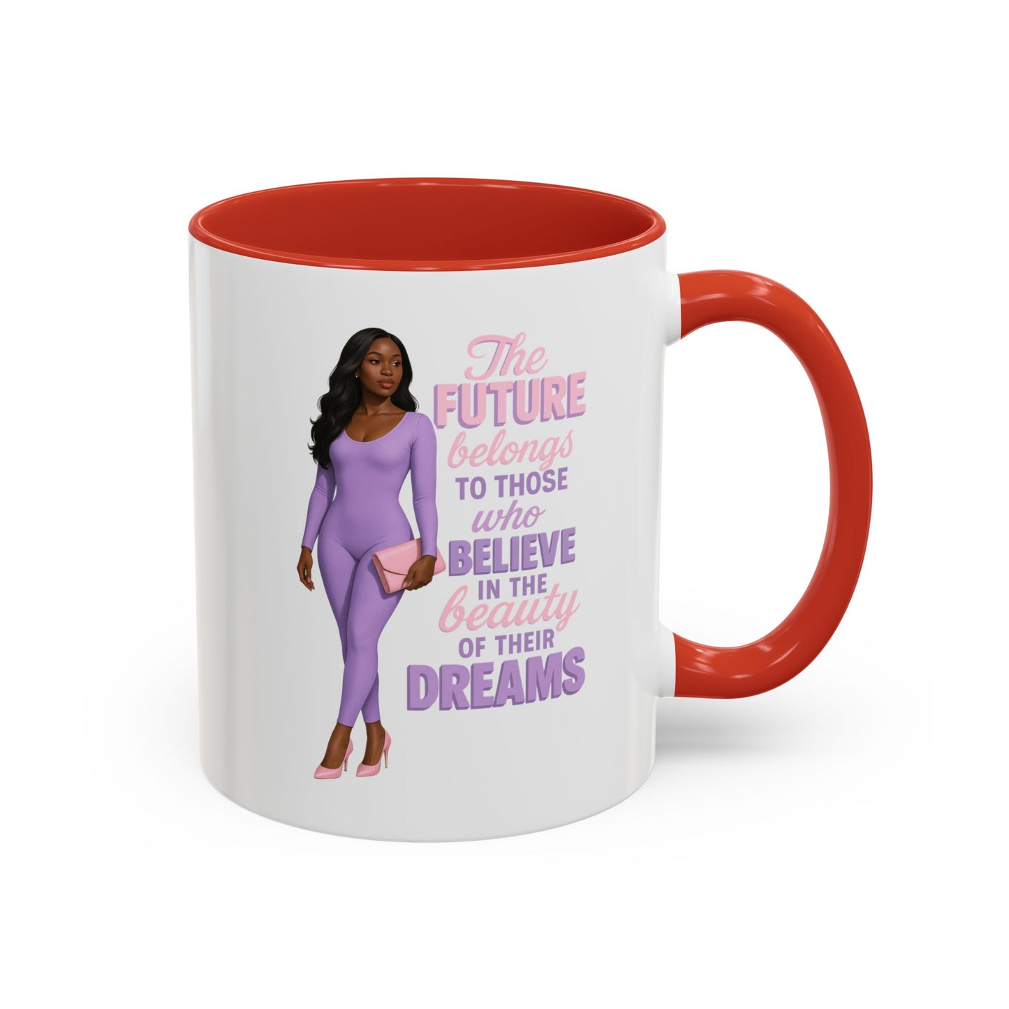 Inspirational Accent Coffee Mug - Motivational Gift for Dreamers, Home Office Decor, Encouragement Gift, Quote Cup