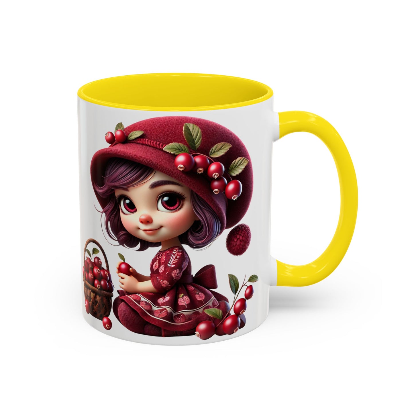 Charming Cherry Blossom Accent Coffee Mug | Cute Character Design | Perfect Gift for Tea Lovers & Special Occasions