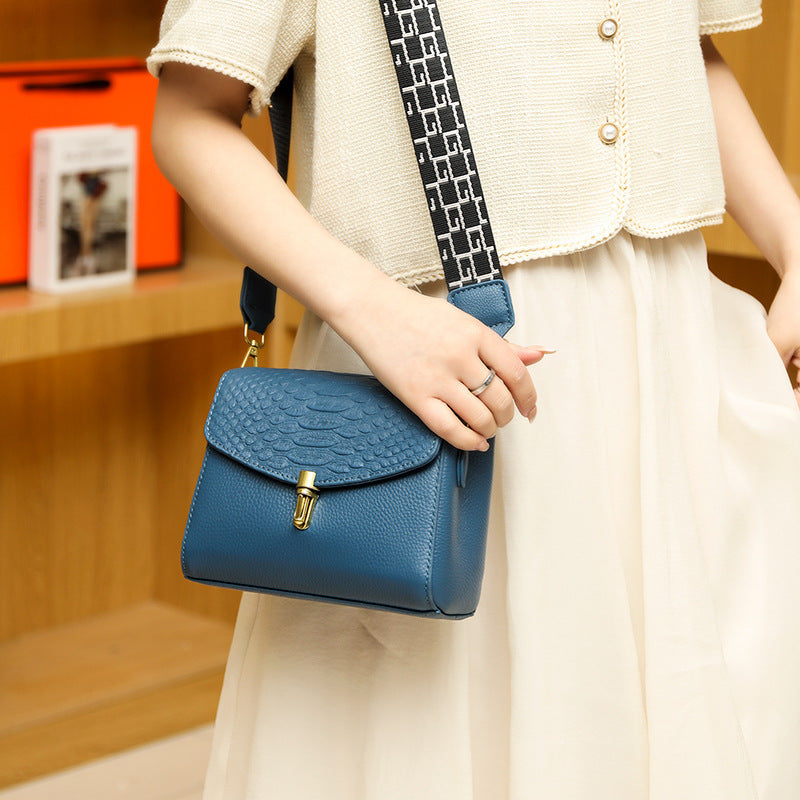 Women's Fashion Simple Top Layer Cowhide Single Shoulder Messenger Bag