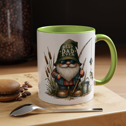 Fishing Gnome Mug – Best Dad Ever, Perfect Gift for Father's Day, Fisherman Coffee Cup, Unique Gifting for Dads, Fun Dad Mugs