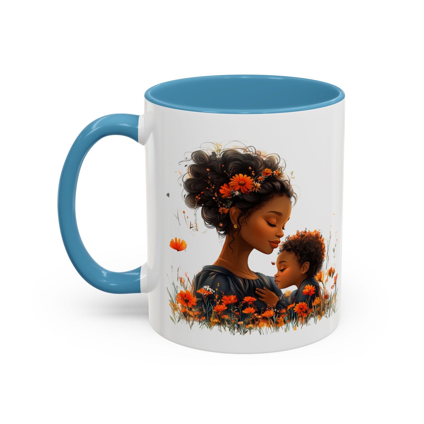 Floral Mom and Child Coffee Mug - Perfect Gift for Mother's Day, Family Moments, Tea Lover, Floral Decor, Kitchenware