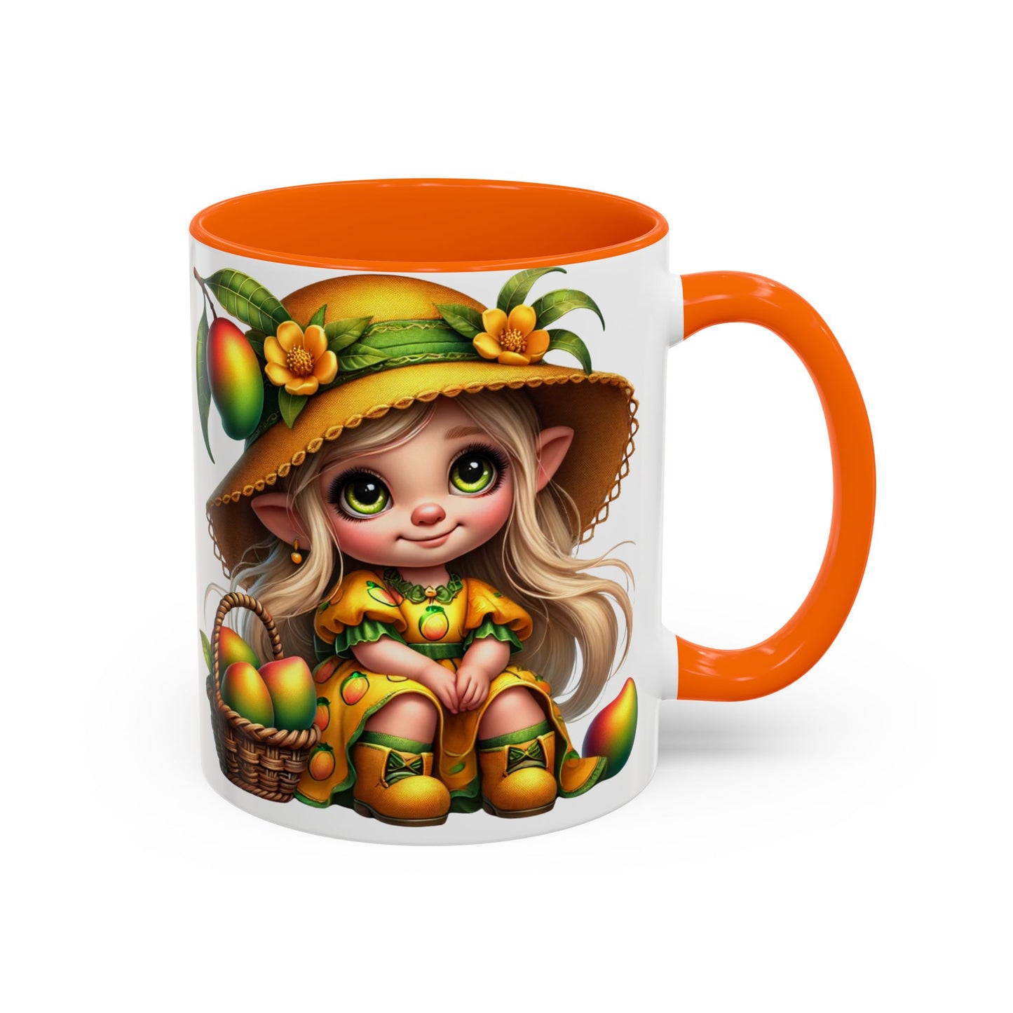 Cute Mango Fairy Accent Coffee Mug - Whimsical 11oz & 15oz