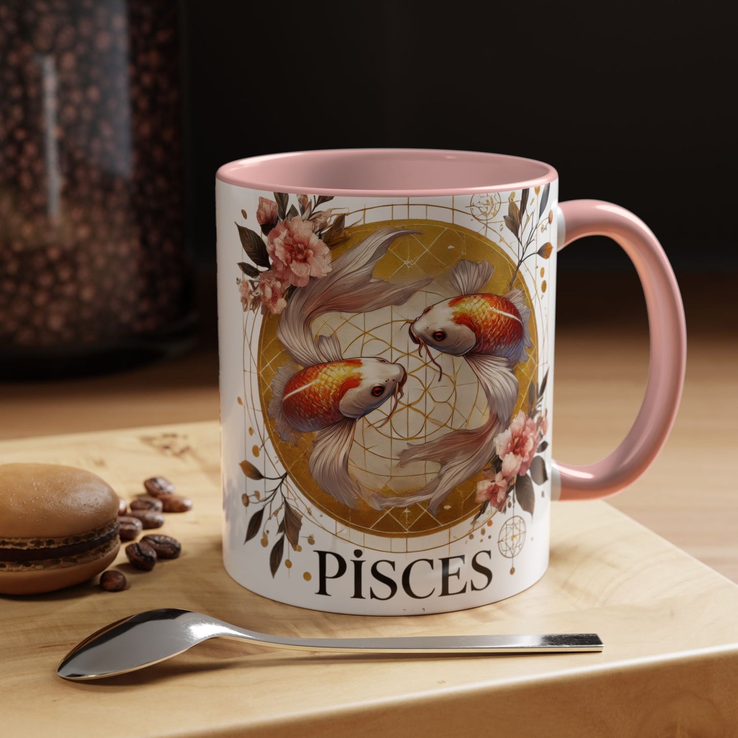 Pisces Goldfish Accent Coffee Mug – Zodiac Astrology Gift for Fish Lovers