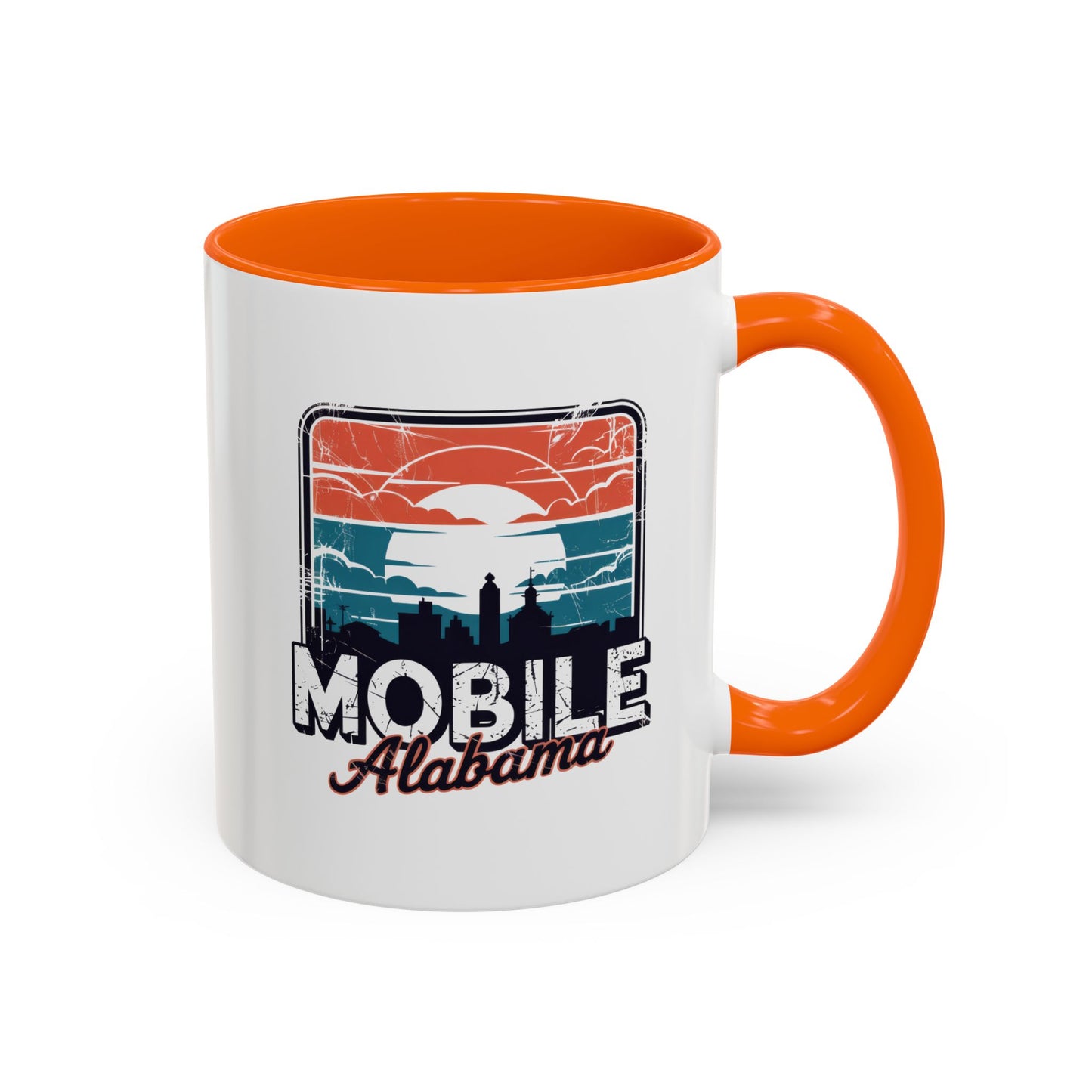 Mobile Alabama Sunset Accent Coffee Mug – Perfect Gift for Travelers, Coffee Lovers, Souvenir, Home Decor, Unique Mug