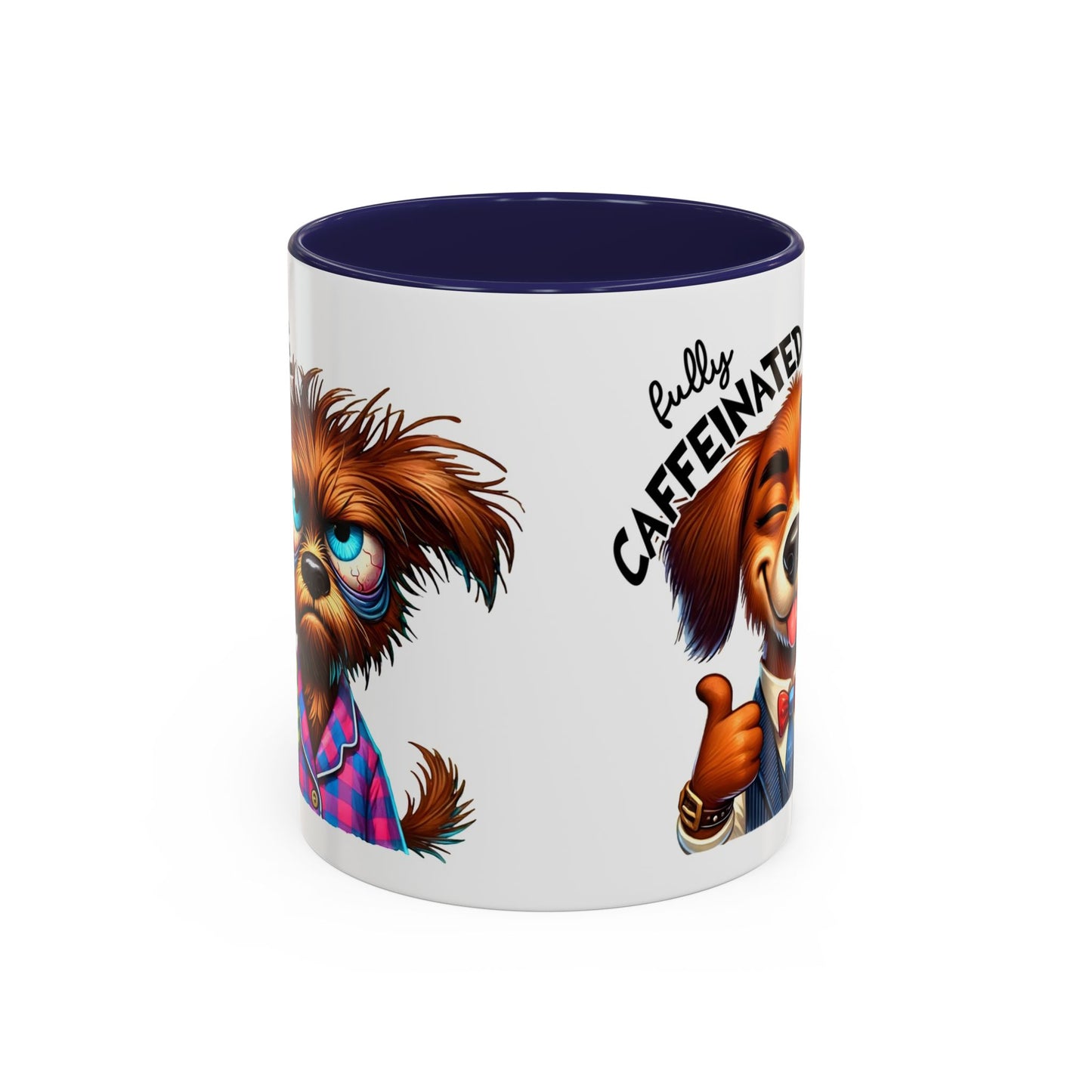 Caffeinated Dog Mug, Funny Pet Lover Coffee Cup, Gift for Dog Owners, Cute Animal Drinkware, Whimsical Home Decor