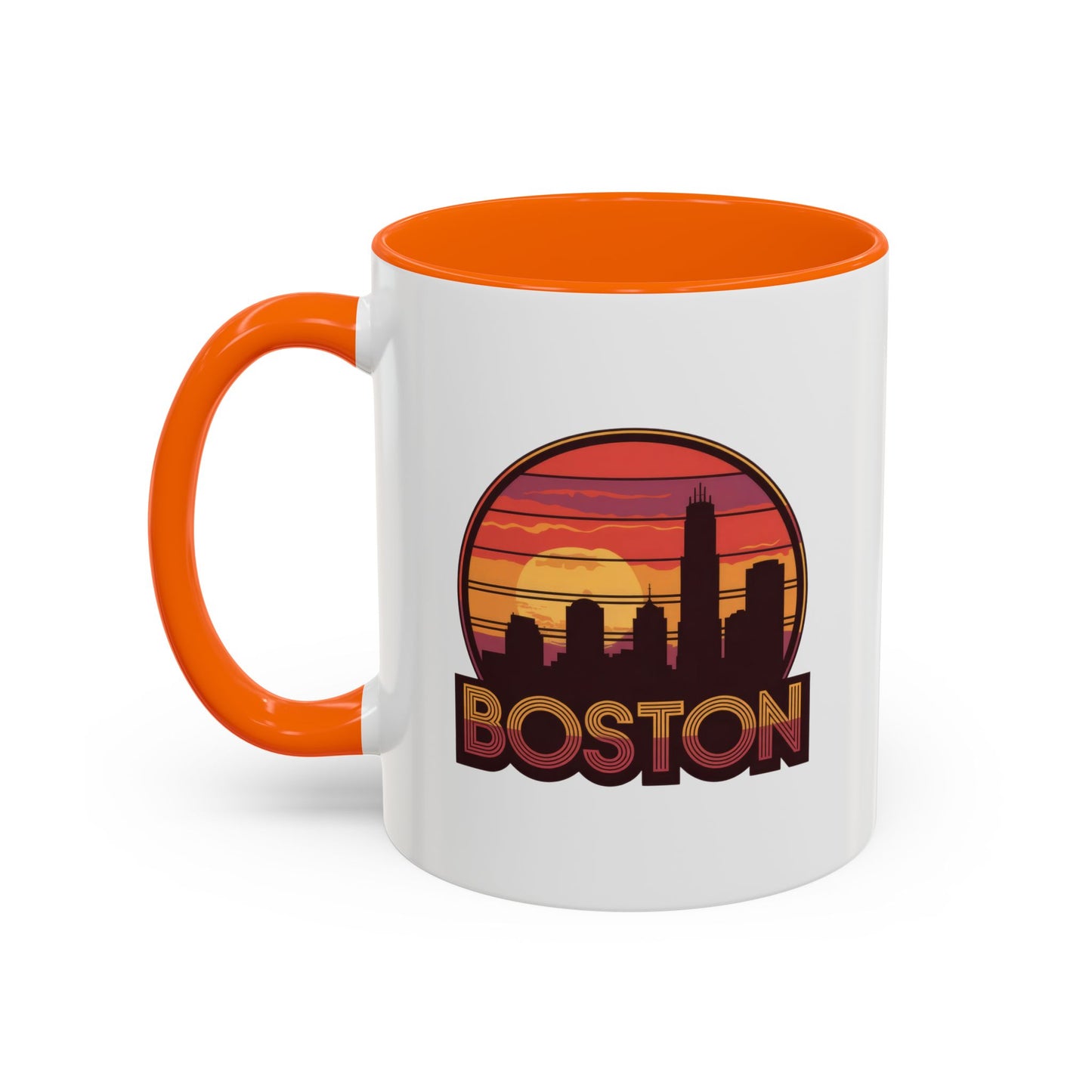 Boston Sunset Accent Coffee Mug, Unique Gift for Boston Lovers, Travel Souvenir, Home Decor, Coffee Lover's Gift, 11oz 15oz Options