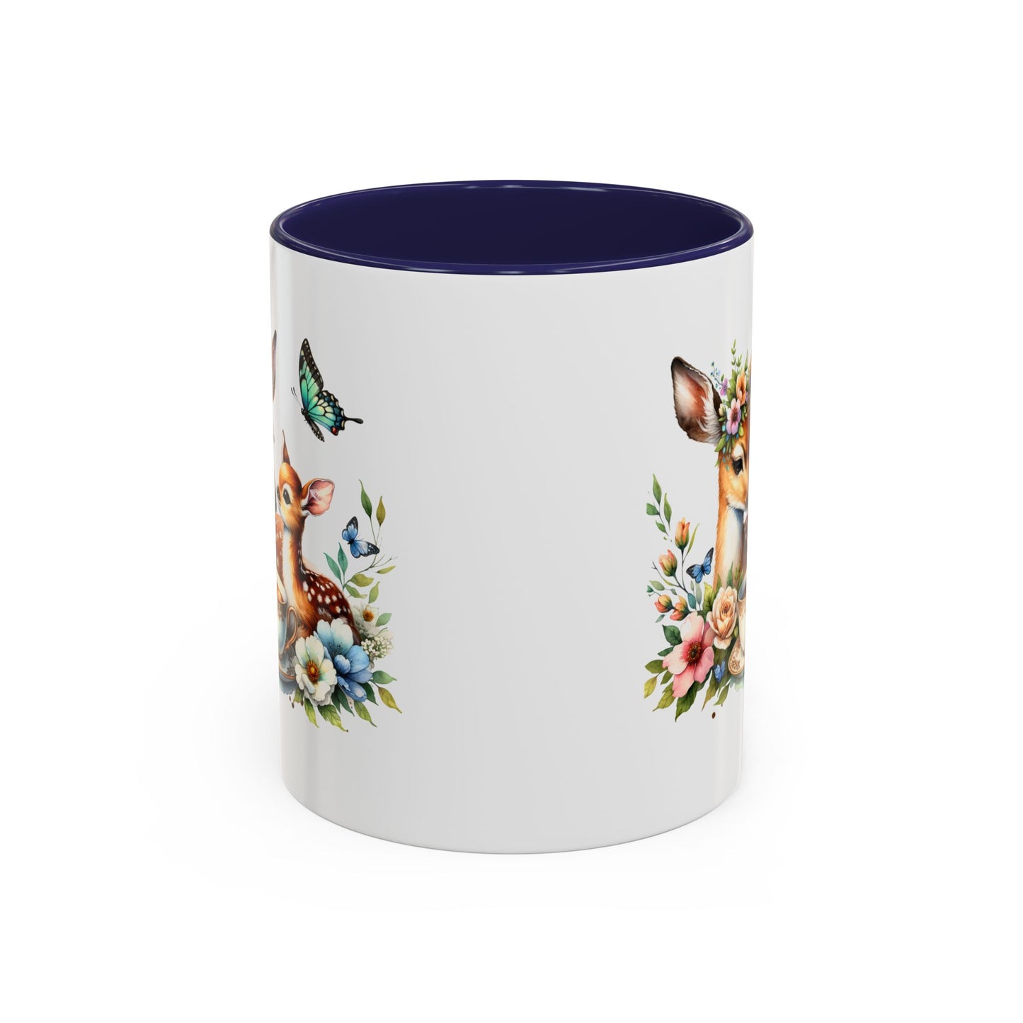 Charming Forest Friends Mug, Gift for Nature Lovers, Cute Coffee Mug, Deer and Floral Design, Mother's Day Present