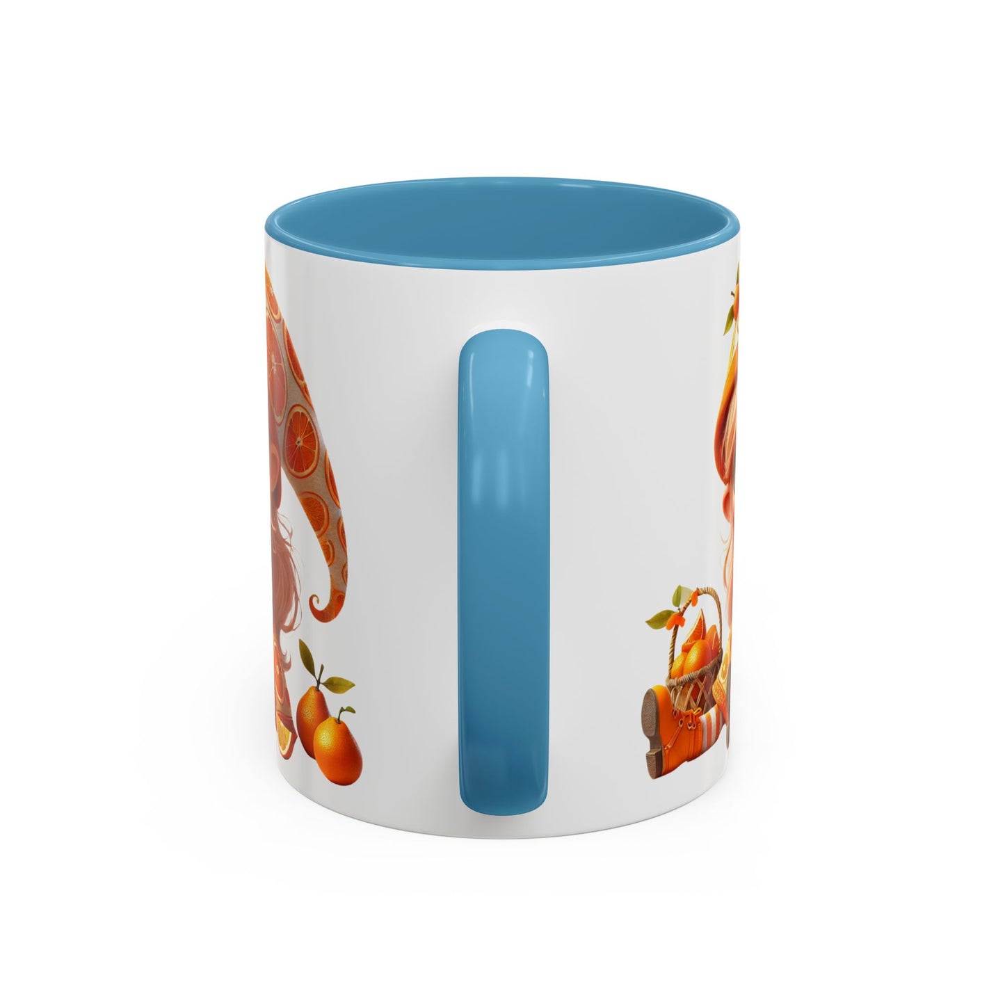 Whimsical Orange-Themed Coffee Mug, Cute Ceramic Cup for Fruit Lovers, Ideal Gift for Halloween, Birthdays, and Orange Enthusiasts