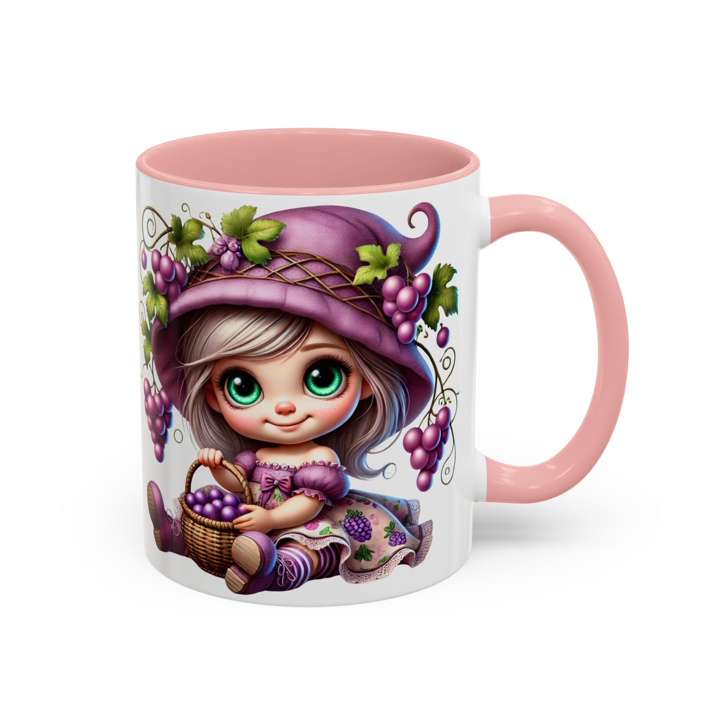 Whimsical Grape Girl Coffee Mug - Perfect for Wine Lovers and Gift Giving