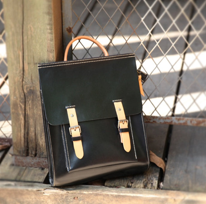 Cowhide school bag