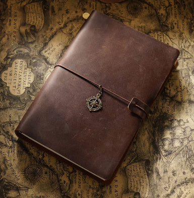 Travel Notebook Cowhide Leather Diary Vintage