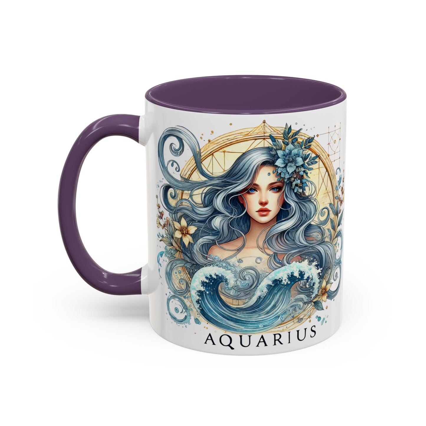 Astrological Aquarius Coffee Mug - Zodiac Sign Design, Perfect for Astrology Lovers