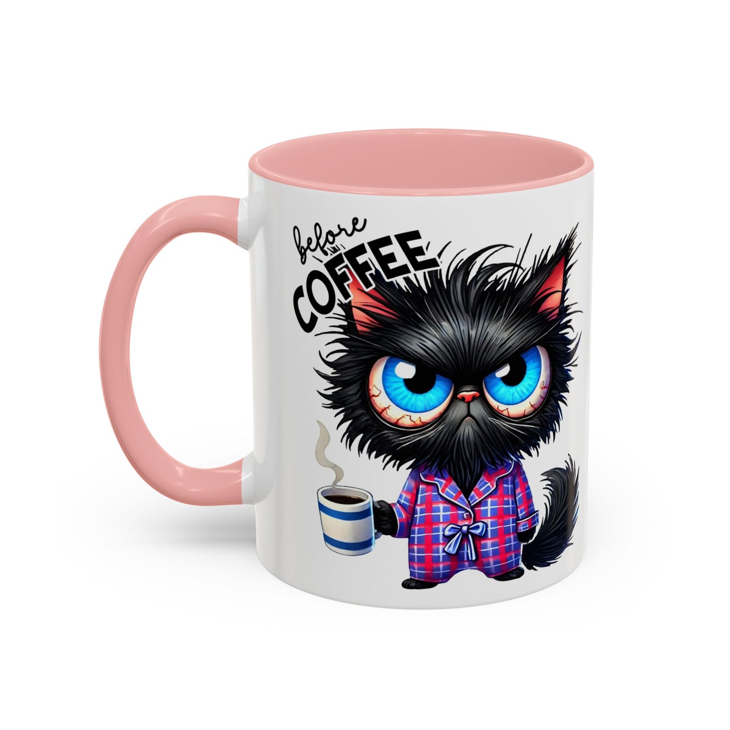 Whimsical Cat-Themed Coffee Mug, Fully Caffeinated, Gift for Cat Lovers, Fun Kitchen Decor, Birthday Gift, Unique Coffee Lover Mug