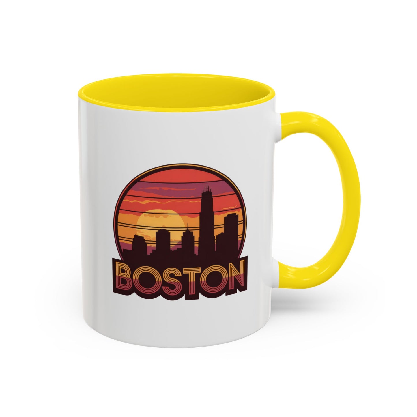 Boston Sunset Accent Coffee Mug, Unique Gift for Boston Lovers, Travel Souvenir, Home Decor, Coffee Lover's Gift, 11oz 15oz Options